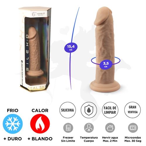 Real Skin Model 2 - Dildo Termorreactivo de Silicona Líquida de 15 cm